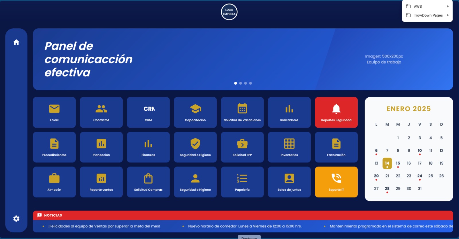 WorkHub Interface - Panel empresarial SaaS